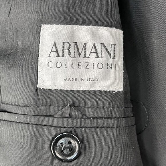 Armani Collezioni Black & White 100% Wool 3 Button Pinstripe Blazer Sz 42L - Picture 3 of 9
